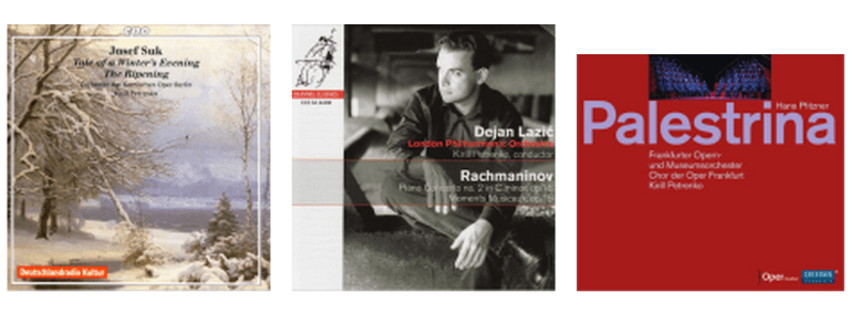 左起：Josef Suk管弦樂作品（2008）、Dejan Lazic的拉二鋼協（2009）、Hans Pfitzner歌劇《Palestrina》（2012）